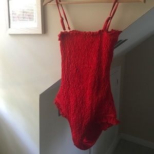 Red ASOS one piece Bathing Suit